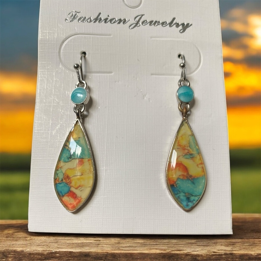 New Vibrant Teardrop Earrings